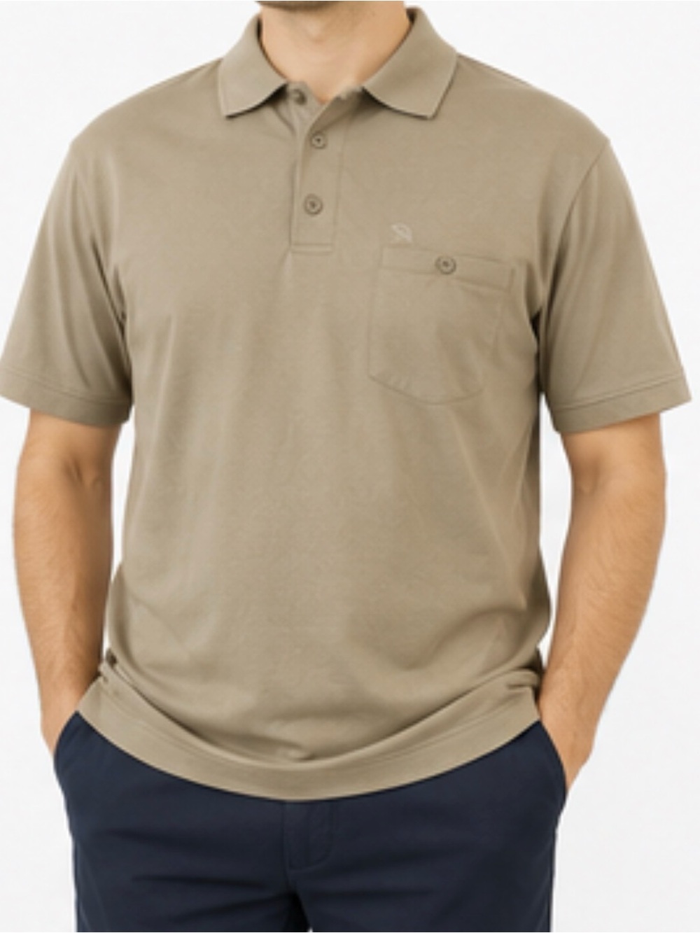Arnold Palmer Men’s XL Golf Polo Shirt Beige Khaki Pocket Like New